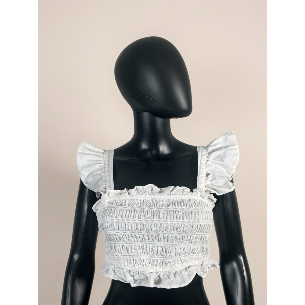 Altard State white crop top with bow tie in the back!Never worn!Size S100%Cotton
